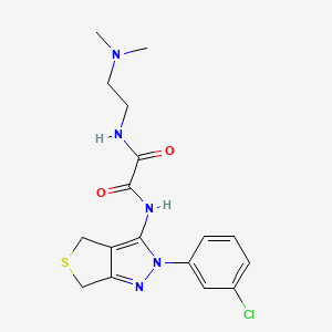 molecular formula C17H20ClN5O2S B2427454 N'-[2-(3-chlorophenyl)-2H,4H,6H-thieno[3,4-c]pyrazol-3-yl]-N-[2-(dimethylamino)ethyl]ethanediamide CAS No. 900010-71-1