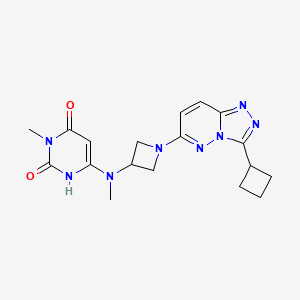 6-[(1-{3-Cyclobutyl-[1,2,4]triazolo[4,3-b]pyridazin-6-yl}azetidin-3-yl)(methyl)amino]-3-methyl-1,2,3,4-tetrahydropyrimidine-2,4-dione