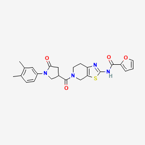 N-(5-(1-(3,4-dimethylphenyl)-5-oxopyrrolidine-3-carbonyl)-4,5,6,7-tetrahydrothiazolo[5,4-c]pyridin-2-yl)furan-2-carboxamide