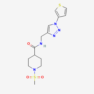 1-(methylsulfonyl)-N-((1-(thiophen-3-yl)-1H-1,2,3-triazol-4-yl)methyl)piperidine-4-carboxamide