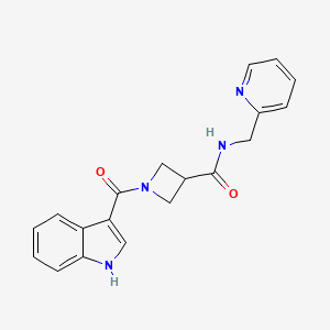 1-(1H-indole-3-carbonyl)-N-(pyridin-2-ylmethyl)azetidine-3-carboxamide