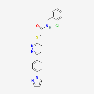 B2427476 2-((6-(4-(1H-pyrazol-1-yl)phenyl)pyridazin-3-yl)thio)-N-(2-chlorobenzyl)acetamide CAS No. 1019105-85-1