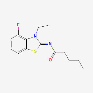 N-(3-ethyl-4-fluoro-1,3-benzothiazol-2-ylidene)pentanamide