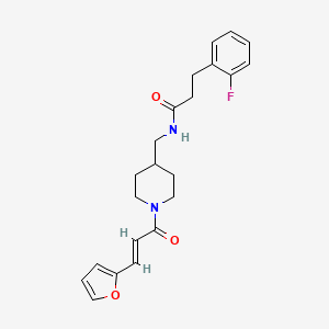 (E)-3-(2-fluorophenyl)-N-((1-(3-(furan-2-yl)acryloyl)piperidin-4-yl)methyl)propanamide