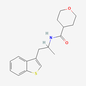 molecular formula C17H21NO2S B2427488 N-[1-(1-benzothiophen-3-yl)propan-2-yl]oxane-4-carboxamide CAS No. 2034392-25-9