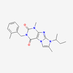 1,7-Dimethyl-3-[(2-methylphenyl)methyl]-8-(methylpropyl)-1,3,5-trihydro-4-imid azolino[1,2-h]purine-2,4-dione