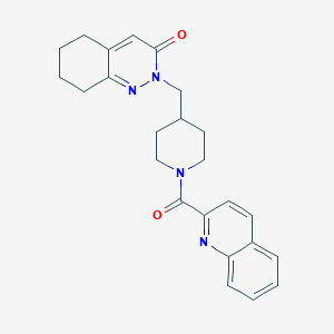 2-{[1-(Quinoline-2-carbonyl)piperidin-4-yl]methyl}-2,3,5,6,7,8-hexahydrocinnolin-3-one