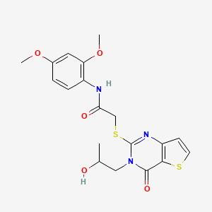 N-(2,4-dimethoxyphenyl)-2-((3-(2-hydroxypropyl)-4-oxo-3,4-dihydrothieno[3,2-d]pyrimidin-2-yl)thio)acetamide