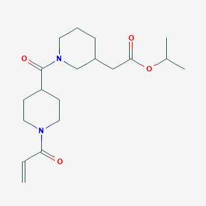 molecular formula C19H30N2O4 B2427492 Propan-2-yl 2-[1-(1-prop-2-enoylpiperidine-4-carbonyl)piperidin-3-yl]acetate CAS No. 2361689-52-1