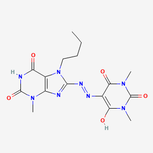 5-(2-(7-butyl-3-methyl-2,6-dioxo-2,3,6,7-tetrahydro-1H-purin-8-yl)hydrazono)-1,3-dimethylpyrimidine-2,4,6(1H,3H,5H)-trione