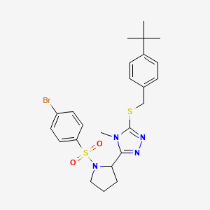 3-{1-[(4-bromophenyl)sulfonyl]-2-pyrrolidinyl}-5-{[4-(tert-butyl)benzyl]sulfanyl}-4-methyl-4H-1,2,4-triazole