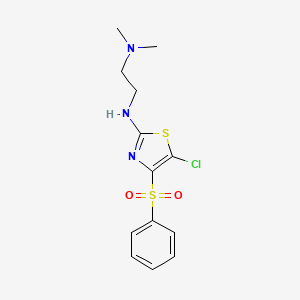 molecular formula C13H16ClN3O2S2 B2427503 N1-(5-chloro-4-(phenylsulfonyl)thiazol-2-yl)-N2,N2-dimethylethane-1,2-diamine CAS No. 743473-80-5