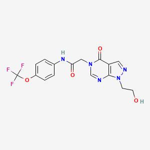 2-[1-(2-hydroxyethyl)-4-oxopyrazolo[3,4-d]pyrimidin-5-yl]-N-[4-(trifluoromethoxy)phenyl]acetamide