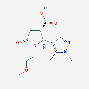 (2S,3S)-2-(1,5-Dimethylpyrazol-4-yl)-1-(2-methoxyethyl)-5-oxopyrrolidine-3-carboxylic acid
