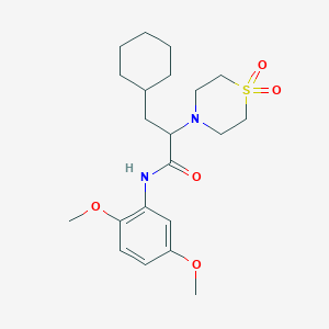 3-cyclohexyl-N-(2,5-dimethoxyphenyl)-2-(1,1-dioxo-1,4-thiazinan-4-yl)propanamide
