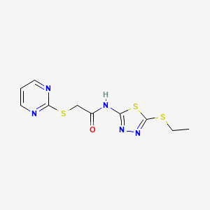 N-(5-(ethylthio)-1,3,4-thiadiazol-2-yl)-2-(pyrimidin-2-ylthio)acetamide