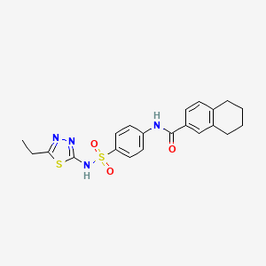 N-(4-(N-(5-ethyl-1,3,4-thiadiazol-2-yl)sulfamoyl)phenyl)-5,6,7,8-tetrahydronaphthalene-2-carboxamide