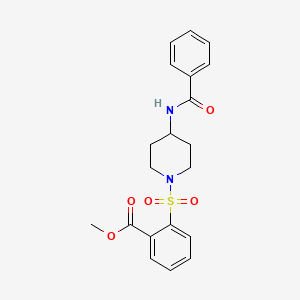molecular formula C20H22N2O5S B2427518 Methyl 2-{[4-(benzoylamino)piperidino]sulfonyl}benzenecarboxylate CAS No. 860788-12-1