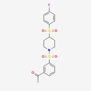 1-(3-((4-((4-Fluorophenyl)sulfonyl)piperidin-1-yl)sulfonyl)phenyl)ethanone