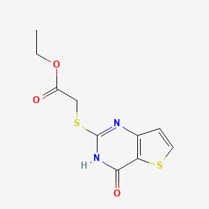 molecular formula C10H10N2O3S2 B2427545 Ethyl 2-[(4-oxo-3,4-dihydrothieno[3,2-d]pyrimidin-2-yl)sulfanyl]acetate CAS No. 146381-76-2