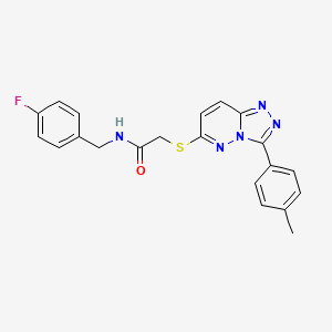 molecular formula C21H18FN5OS B2427547 N-(4-fluorobenzyl)-2-((3-(p-tolyl)-[1,2,4]triazolo[4,3-b]pyridazin-6-yl)thio)acetamide CAS No. 852375-80-5