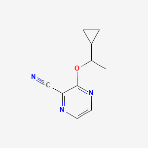 molecular formula C10H11N3O B2427548 3-(1-Cyclopropylethoxy)pyrazine-2-carbonitrile CAS No. 2202162-75-0