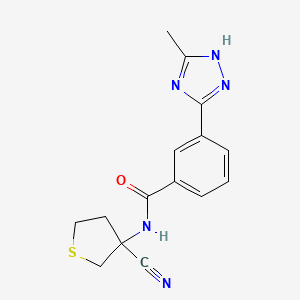 molecular formula C15H15N5OS B2427549 N-(3-cyanothiolan-3-yl)-3-(5-methyl-1H-1,2,4-triazol-3-yl)benzamide CAS No. 1394783-56-2