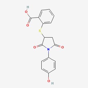 2-((1-(4-Hydroxyphenyl)-2,5-dioxopyrrolidin-3-yl)thio)benzoic acid