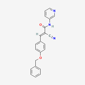 molecular formula C22H17N3O2 B2427557 (E)-3-(4-(benzyloxy)phenyl)-2-cyano-N-(pyridin-3-yl)acrylamide CAS No. 496021-39-7