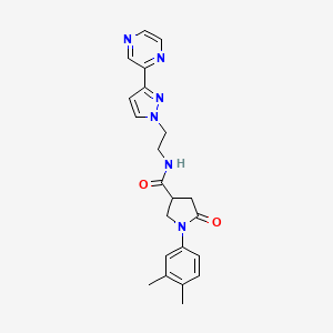 1-(3,4-dimethylphenyl)-5-oxo-N-(2-(3-(pyrazin-2-yl)-1H-pyrazol-1-yl)ethyl)pyrrolidine-3-carboxamide