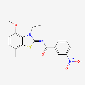 N-(3-ethyl-4-methoxy-7-methyl-1,3-benzothiazol-2-ylidene)-3-nitrobenzamide
