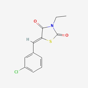 molecular formula C12H10ClNO2S B2427565 (5Z)-5-[(3-chlorophenyl)methylidene]-3-ethyl-1,3-thiazolidine-2,4-dione CAS No. 593274-20-5