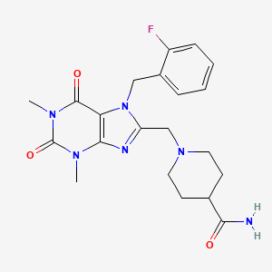1-[[7-[(2-Fluorophenyl)methyl]-1,3-dimethyl-2,6-dioxopurin-8-yl]methyl]piperidine-4-carboxamide