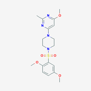 4-(4-((2,5-Dimethoxyphenyl)sulfonyl)piperazin-1-yl)-6-methoxy-2-methylpyrimidine