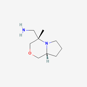 molecular formula C9H18N2O B2427588 [(4S,8Ar)-4-methyl-1,3,6,7,8,8a-hexahydropyrrolo[2,1-c][1,4]oxazin-4-yl]methanamine CAS No. 2416218-86-3