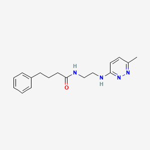 molecular formula C17H22N4O B2427614 N-(2-((6-methylpyridazin-3-yl)amino)ethyl)-4-phenylbutanamide CAS No. 1203265-76-2