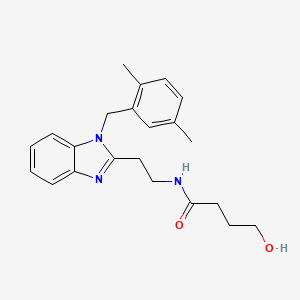 molecular formula C22H27N3O2 B2427618 N-(2-{1-[(2,5-dimethylphenyl)methyl]-1H-1,3-benzodiazol-2-yl}ethyl)-4-hydroxybutanamide CAS No. 890636-08-5