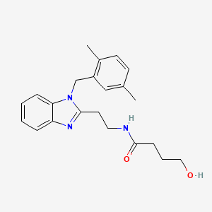 molecular formula C22H27N3O2 B2427618 N-(2-{1-[(2,5-二甲基苯基)甲基]苯并咪唑-2-基}乙基)-4-羟基丁酰胺 CAS No. 890636-08-5
