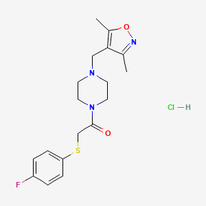 1-(4-((3,5-Dimethylisoxazol-4-yl)methyl)piperazin-1-yl)-2-((4-fluorophenyl)thio)ethanone hydrochloride