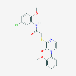 molecular formula C20H18ClN3O4S B2427624 N-(5-chloro-2-methoxyphenyl)-2-((4-(2-methoxyphenyl)-3-oxo-3,4-dihydropyrazin-2-yl)thio)acetamide CAS No. 899759-37-6