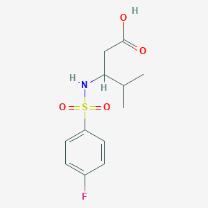molecular formula C12H16FNO4S B2427627 3-{[(4-Fluorophenyl)sulfonyl]amino}-4-methylpentanoic acid CAS No. 440646-74-2