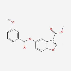 molecular formula C19H16O6 B2427629 METHYL 5-(3-METHOXYBENZOYLOXY)-2-METHYL-1-BENZOFURAN-3-CARBOXYLATE CAS No. 384363-37-5