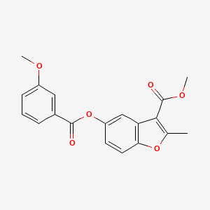 molecular formula C19H16O6 B2427629 3-(甲氧羰基)-2-甲基苯并[1]噻喃-5-基 3-甲氧基苯甲酸酯 CAS No. 384363-37-5