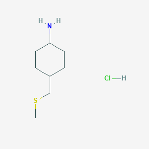 molecular formula C8H18ClNS B2427630 4-[(Methylsulfanyl)methyl]cyclohexan-1-amine hydrochloride CAS No. 1820639-48-2