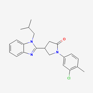 molecular formula C22H24ClN3O B2427632 1-(3-chloro-4-methylphenyl)-4-(1-isobutyl-1H-benzo[d]imidazol-2-yl)pyrrolidin-2-one CAS No. 847397-38-0
