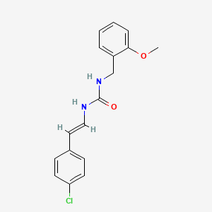 molecular formula C17H17ClN2O2 B2427639 1-[(E)-2-(4-chlorophenyl)ethenyl]-3-[(2-methoxyphenyl)methyl]urea CAS No. 338413-52-8