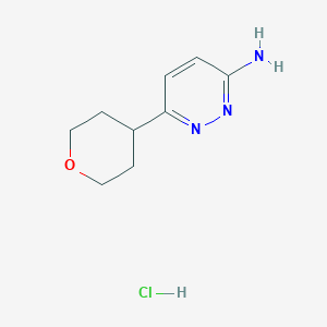 molecular formula C9H14ClN3O B2427641 6-(Oxan-4-yl)pyridazin-3-amine;hydrochloride CAS No. 2413900-48-6