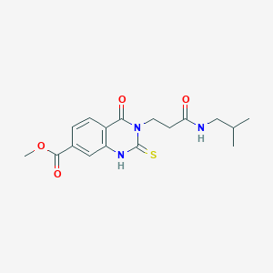 molecular formula C17H21N3O4S B2427644 Methyl 3-(3-(isobutylamino)-3-oxopropyl)-4-oxo-2-thioxo-1,2,3,4-tetrahydroquinazoline-7-carboxylate CAS No. 946376-02-9