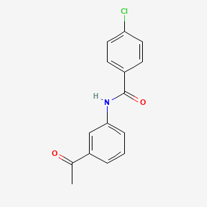 molecular formula C15H12ClNO2 B2427650 N-(3-acetylphenyl)-4-chlorobenzamide CAS No. 223500-13-8