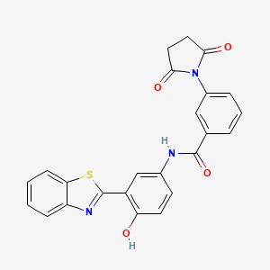 molecular formula C24H17N3O4S B2427659 N-(3-(benzo[d]thiazol-2-yl)-4-hydroxyphenyl)-3-(2,5-dioxopyrrolidin-1-yl)benzamide CAS No. 361479-48-3